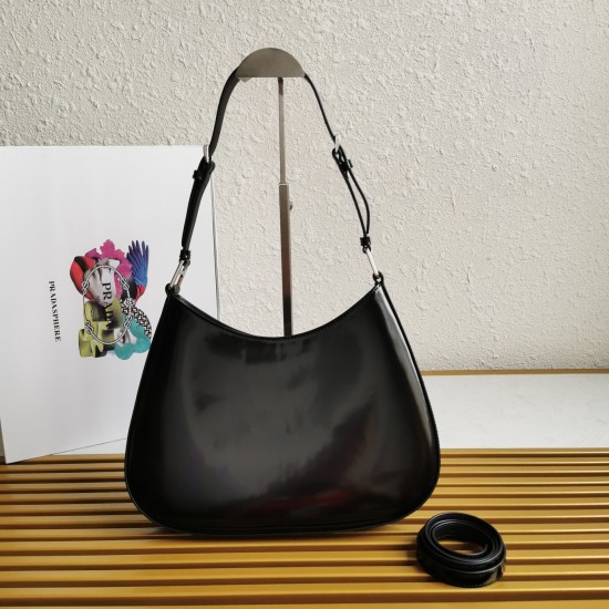 Prada Cleo Brushed Leather Shoulder Bag 1BC156 30cm 9 Colors