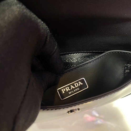 Prada Cleo Brushed Leather Shoulder Bag With Flap 1BD311 22cm 11cm