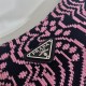 Prada Cleo Black Pink Jacquard Knit And Leather Bag 1BC499