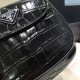 Prada Cleo Black Crocodile Embossed Calfskin Mini Bag 1BH188