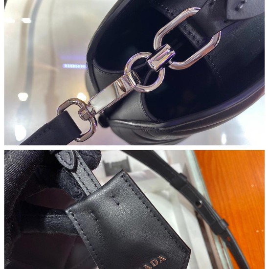 Prada Matinee Black Saffiano Leather Bag 1BA311 26cm 2 Colors