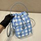 Prada Duet Re-Nylon Bucket Bag In Plaid Pattern1BH038 22.5cm