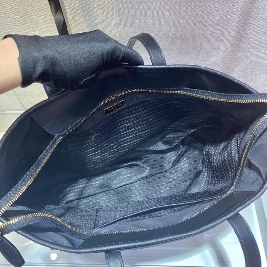Prada Re-Nylon And Saffiano Leather Tote Bag 1BG218