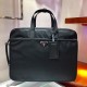 Prada Black Re-Nylon And Saffiano Leather Briefcase 2VE015