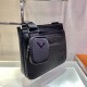 Prada Black Re-Nylon And Saffiano Leather Shoulder Bag With Recycle Logo 2VH118