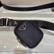 Prada Black Re-Nylon And Saffiano Leather Shoulder Bag 2VH133