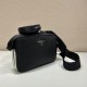 Prada Re-Nylon And Saffiano Leather Shoulder Bag with Straight Lines 2VH142