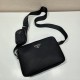 Prada Re-Nylon And Saffiano Leather Shoulder Bag with Straight Lines 2VH142