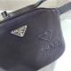Prada Black Re-Nylon And Saffiano Leather Belt Bag With Recycle Logo 2VL033