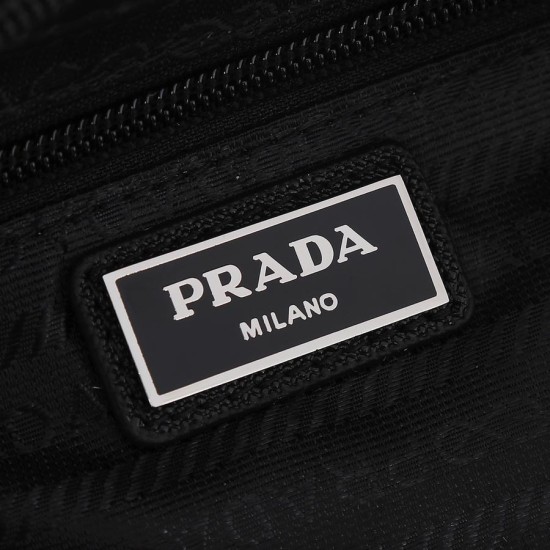 Prada Black Re-Nylon And Saffiano Leather Belt Bag 2  2VL977