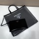 Prada Black Sequined Mesh And Leather Tote Bag