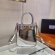 Prada Small Silver Brushed Leather Tote 1BA331
