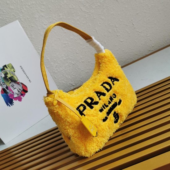 Prada Re-Edition 2000 Terry Mini-bag With Embroidered Lettering Logo 1NE515