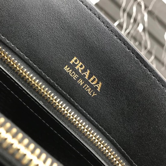 Prada Large Saffiano Leather Handbag With Straight Lines 1BA153