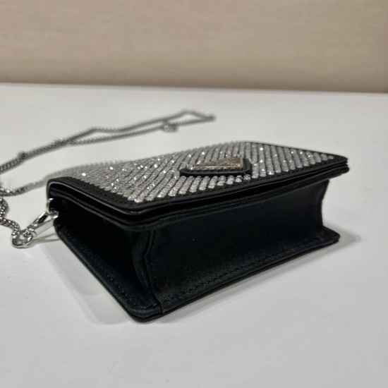 Prada Duchesse Chains Shoulder Bag Artificial Crystals 1MR024