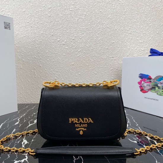 Prada Chains Shoulder Bag In Saffiano Leather 22cm 6 Colors 1BD273