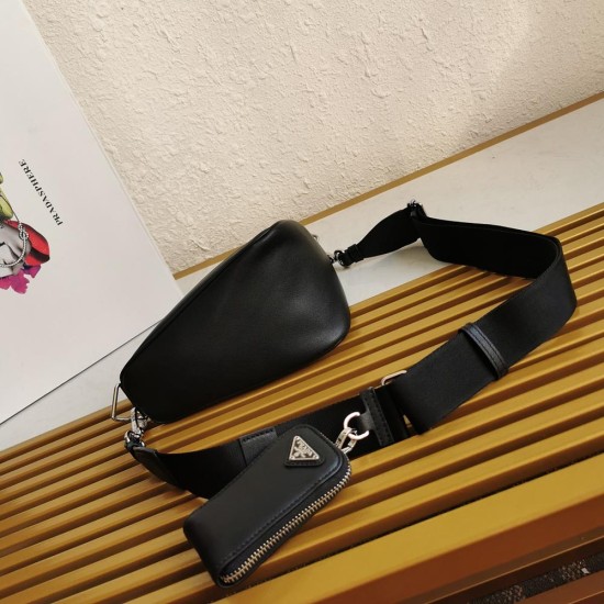 Prada Leather Prada Triangle Shoulder Bag 1BG190