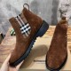Burberry Men's Vintage Check Detail Suede Chelsea Boots 2 Colors