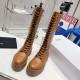 Celine Flat Boots Lace Up High Ranger 2 Colors