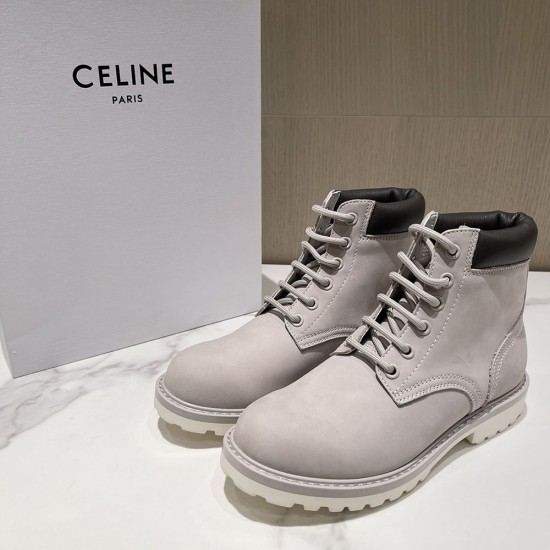 Celine Kurt High Lace-up Boot In nubuck Calfskin 4 Colors
