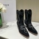 Celine High Boots In Suede Calfskin With Embroidery 4 Colors