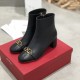 Ferragamo Gancini Ankle Boot With Embroidery In Calf Leather 2 Colors