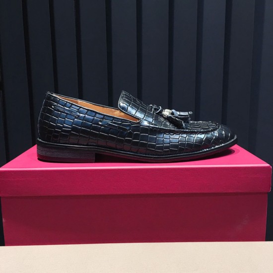 Ferragamo Loafer in Crocodile Calf Leather With Tassels 2 Colors