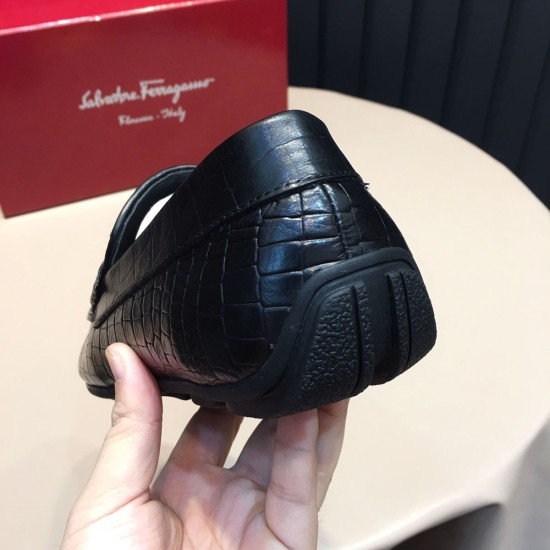 Ferragamo Loafer In Weave Calf Leather