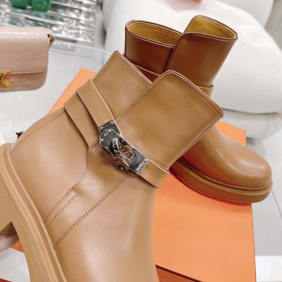 Hermes Follow Ankle Boots Cow Leather 2 Colors