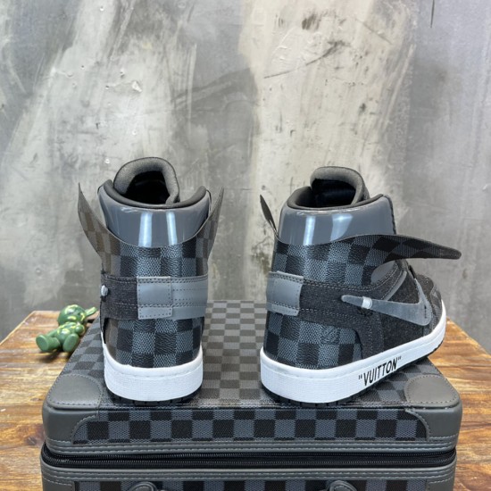 OFF White x Louis Vuitton and Air Jordan 1 High Top Sneakers 2 Colors