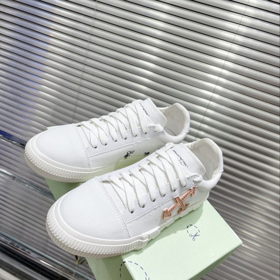 OFF White Low Vulcanized Canvas Sneakers 2 Colors 