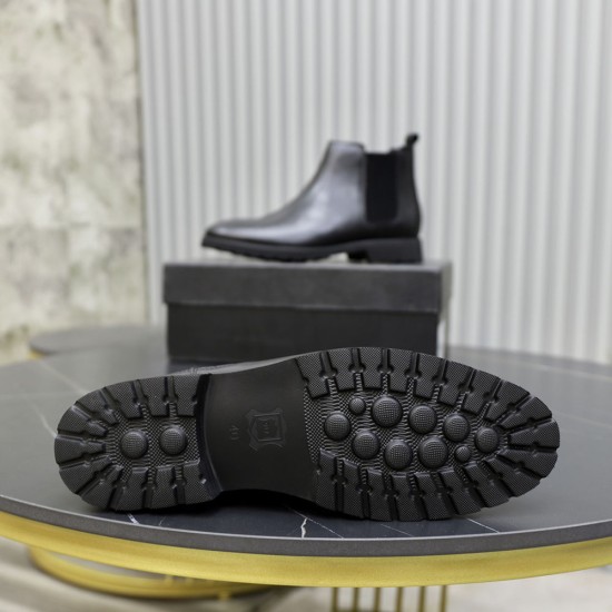 Prada Saffiano Leather Chelsea Boots 4 Colors
