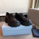 Prada Monolith Nuanced Brushed Leather Lace-up Shoes 2 Colors