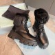 Prada Monolith Leather and Nylon Fabric Boots for Winter 