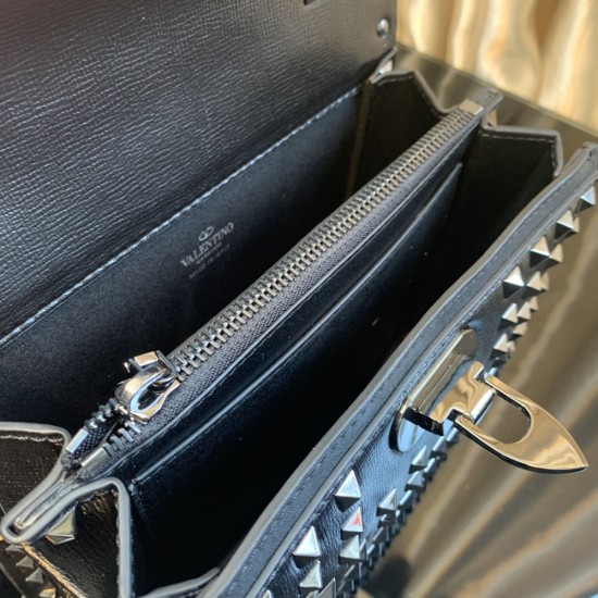 Valentino Garavani Small Rockstud Alcove Calfskin Handbag With All-Over Studs