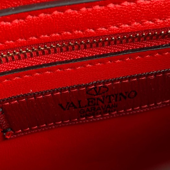 Valentino Garavani Rockstud Spike Chain Bag in Supple Lambskin Nappa With Print