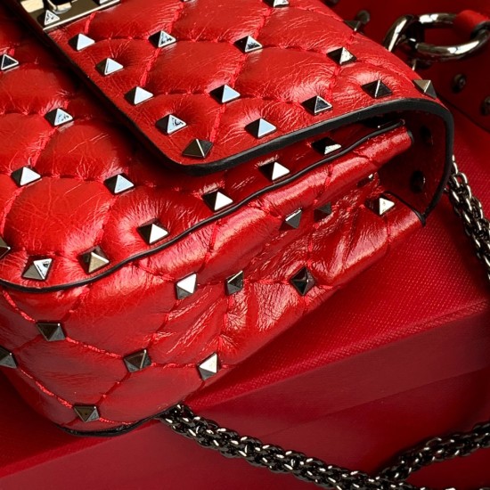 Valentino Garavani Rockstud Spike Small Chain Bag in Supple Lambskin Nappa