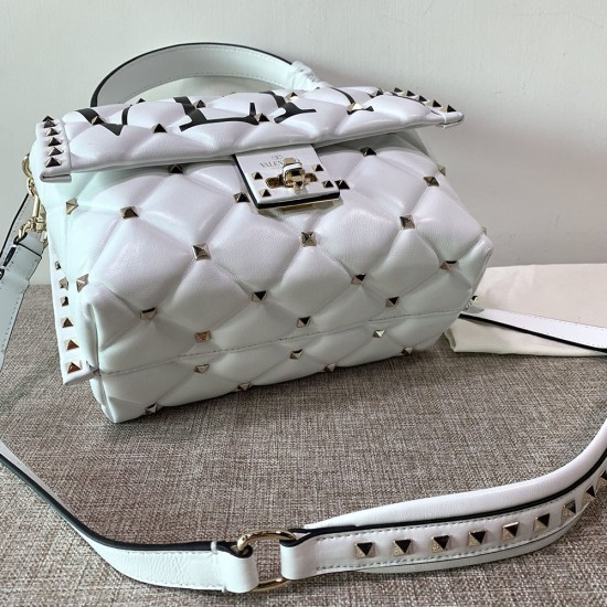 Valentino RockStud Top Handle Bag in Nappa With Print