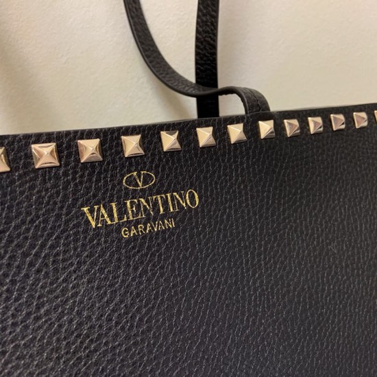 Valentino Rockstud Grainy Calfskin Large Tote Bag