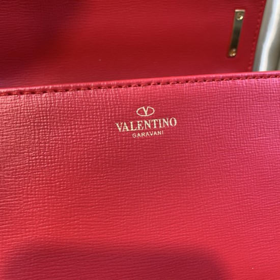 Valentino Stud Sign Grainy Calfskin Shoulder Bag