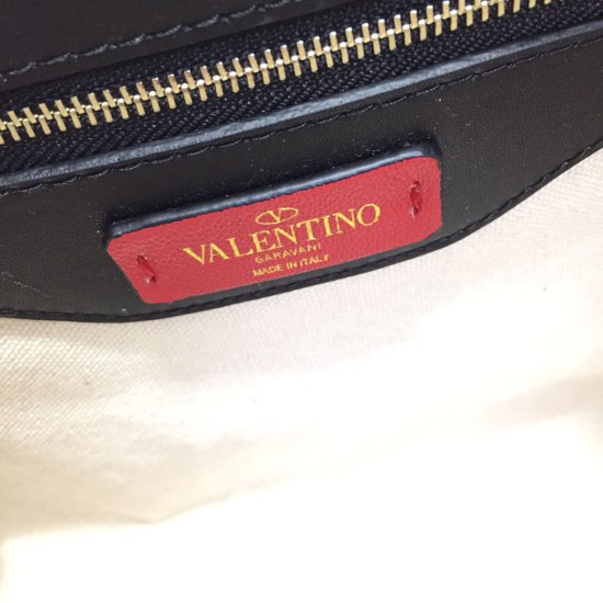 Valentino Small VLTN Print Canvas Tote Bag