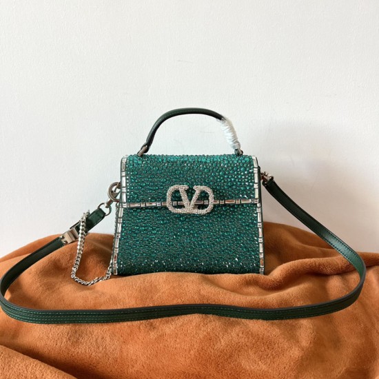 Valentino Mini Vsling Handbag With Jewel Embroidery 19cm 6 Colors