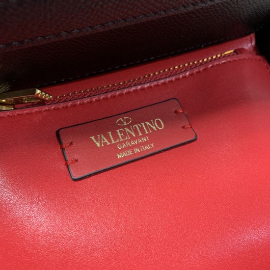 Valentino Garavani VSLING Grainy Calfskin Leather Handbag With VLogo Signature Closure