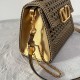 Valentino Garavani Small Vsling Handbag In Woven metallic Calfskin 22cm 2 Colors