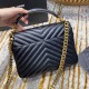 YSL College Chain Bag in Black Calfskin Leather Rivet