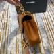 YSL College Chain Bag in Roasted Brown Oil Calfskin Leather Wood handle