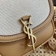 YSL Kaia Small Satchel in Brown Calfskin Patch Canvas