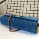 YSL Kate Chain Bag  in Blue Suede With Star and Lambskin Leather