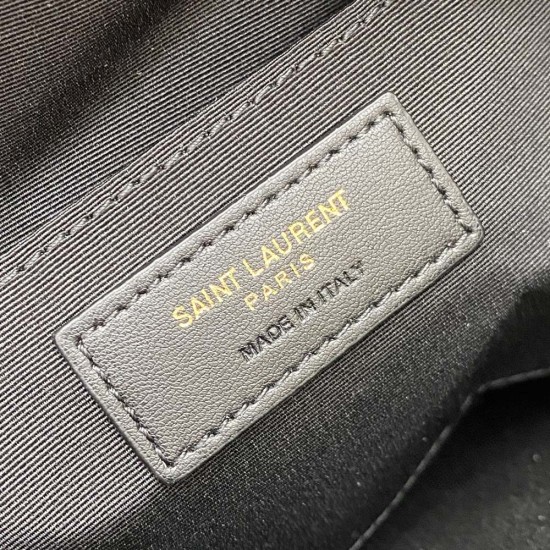 YSL Lou Camera Bag In Canvas and Calfskin Leather 