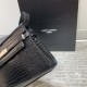 YSL Manhattan Shoulder Bag In Crocodile Embossed Calfskin Leather 2 Colors